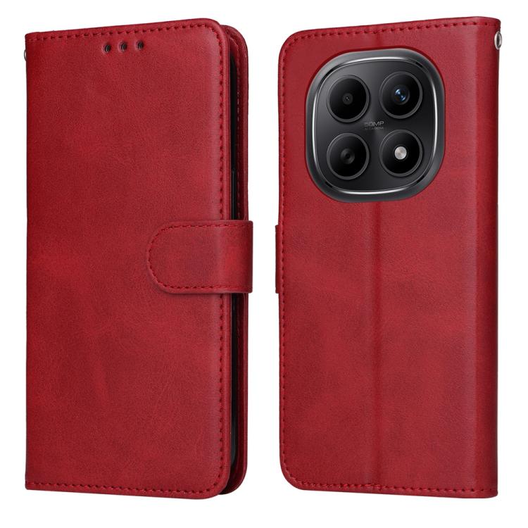 

For Redmi Note 15 5G Global 164mm Classic Calf Texture Flip Leather Phone Case(Red)