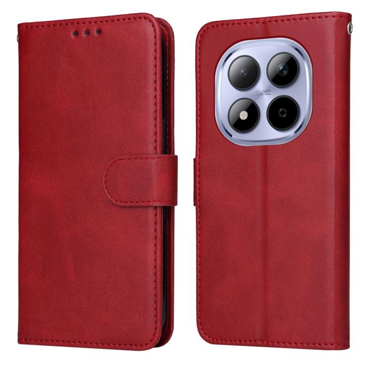 

For Redmi Note 15 Pro 5G Global 163.6mm Classic Calf Texture Flip Leather Phone Case(Red)