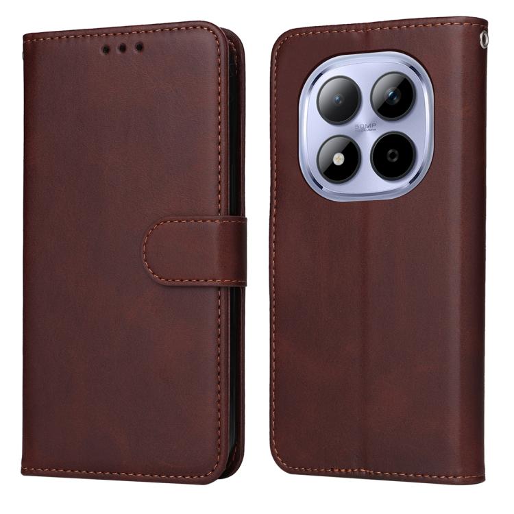 

For Redmi Note 15 Pro 4G Global 165.8mm Classic Calf Texture Flip Leather Phone Case(Brown)