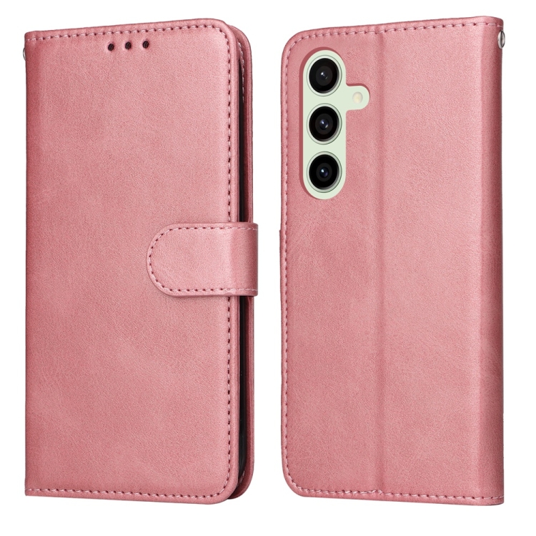 

For Samsung Galaxy S24 FE 5G Classic Calf Texture Flip Leather Phone Case(Rose Gold)