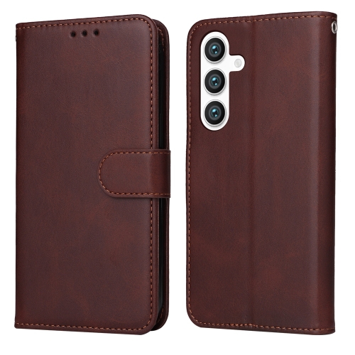 

For Samsung Galaxy S25+ 5G Classic Calf Texture Flip Leather Phone Case(Brown)