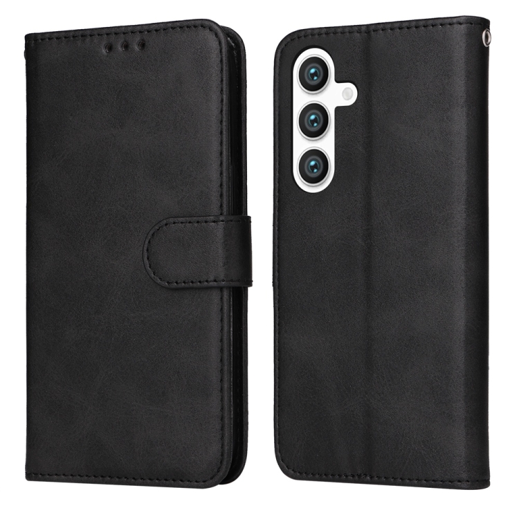 

For Samsung Galaxy S25+ 5G Classic Calf Texture Flip Leather Phone Case(Black)