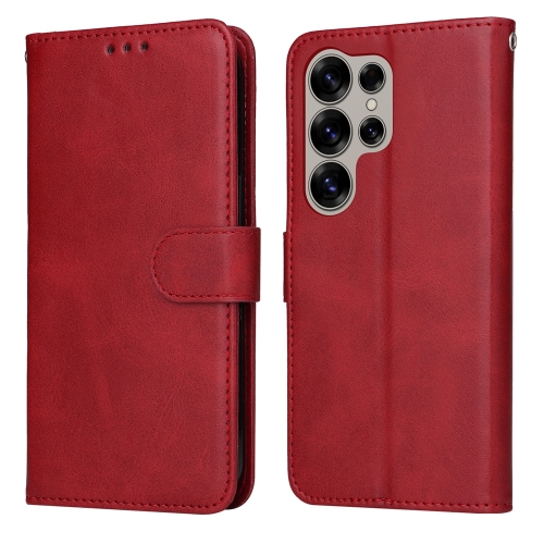 

For Samsung Galaxy S25 Ultra 5G Classic Calf Texture Flip Leather Phone Case(Red)