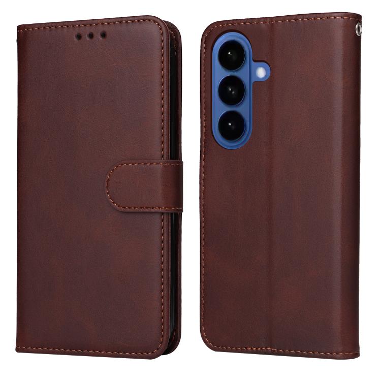 

For Samsung Galaxy S26 Pro 5G Classic Calf Texture Flip Leather Phone Case(Brown)