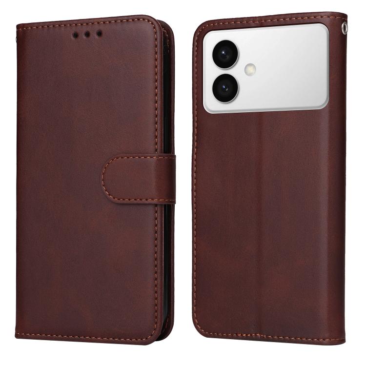 

For Samsung Galaxy S26 Edge 5G Classic Calf Texture Flip Leather Phone Case(Brown)