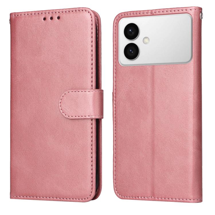 

For Samsung Galaxy S26 Edge 5G Classic Calf Texture Flip Leather Phone Case(Rose Gold)