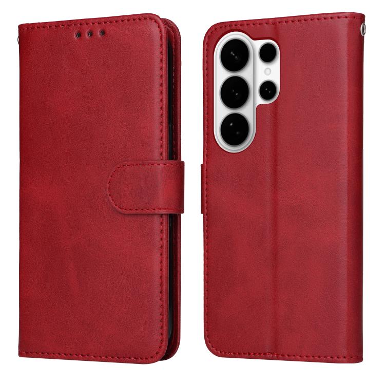 

For Samsung Galaxy S26 Ultra 5G Classic Calf Texture Flip Leather Phone Case(Red)