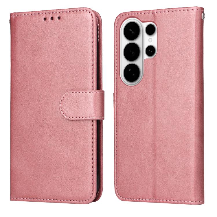 

For Samsung Galaxy S26 Ultra 5G Classic Calf Texture Flip Leather Phone Case(Rose Gold)