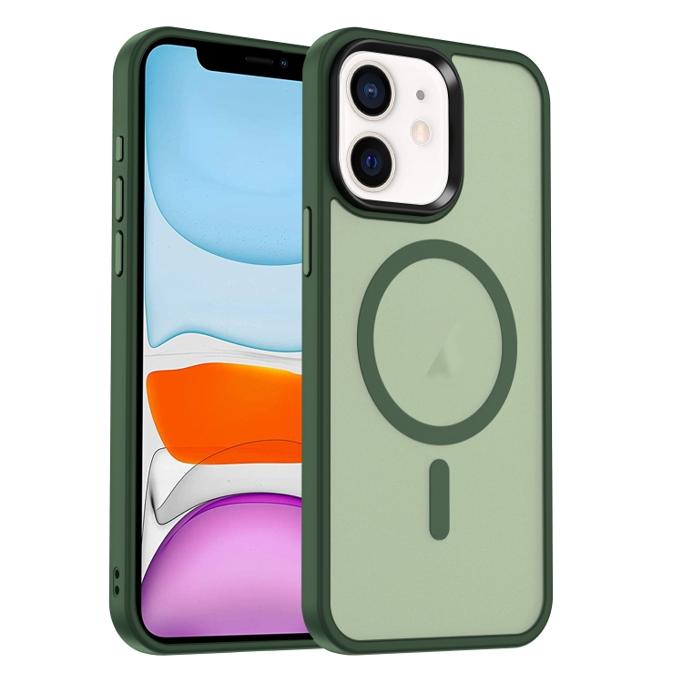 

For iPhone 11 MagSafe Magnetic Skin Feel Frosted Phone Case(Dark Green)