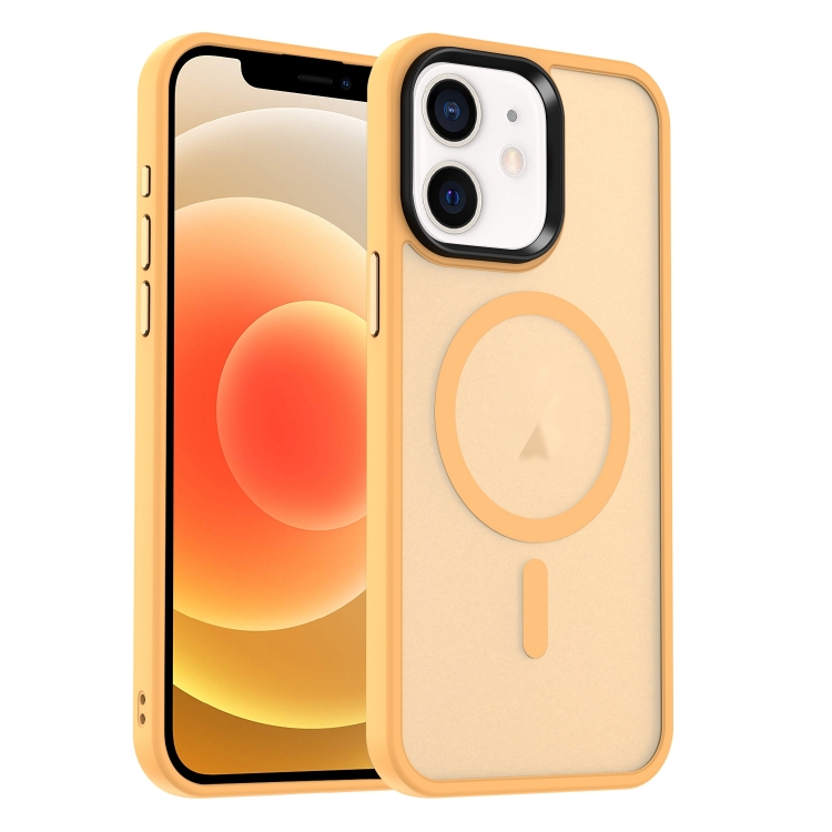 

For iPhone 12 MagSafe Magnetic Skin Feel Frosted Phone Case(Orange)