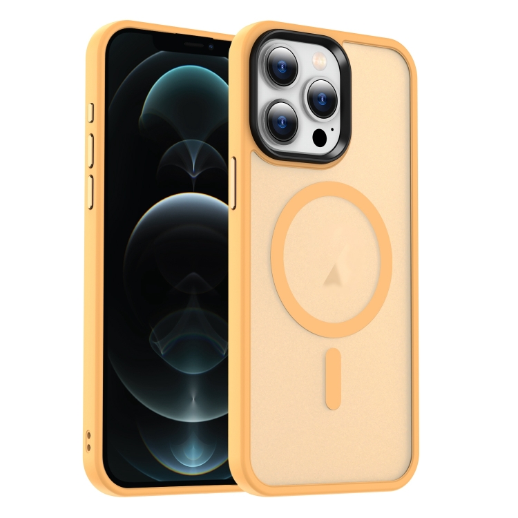 

For iPhone 12 Pro MagSafe Magnetic Skin Feel Frosted Phone Case(Orange)