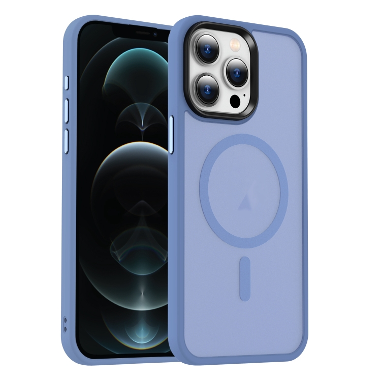

For iPhone 12 Pro Max MagSafe Magnetic Skin Feel Frosted Phone Case(Light Blue)