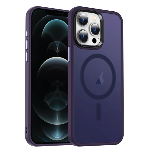 

For iPhone 12 Pro Max MagSafe Magnetic Skin Feel Frosted Phone Case(Dark Purple)