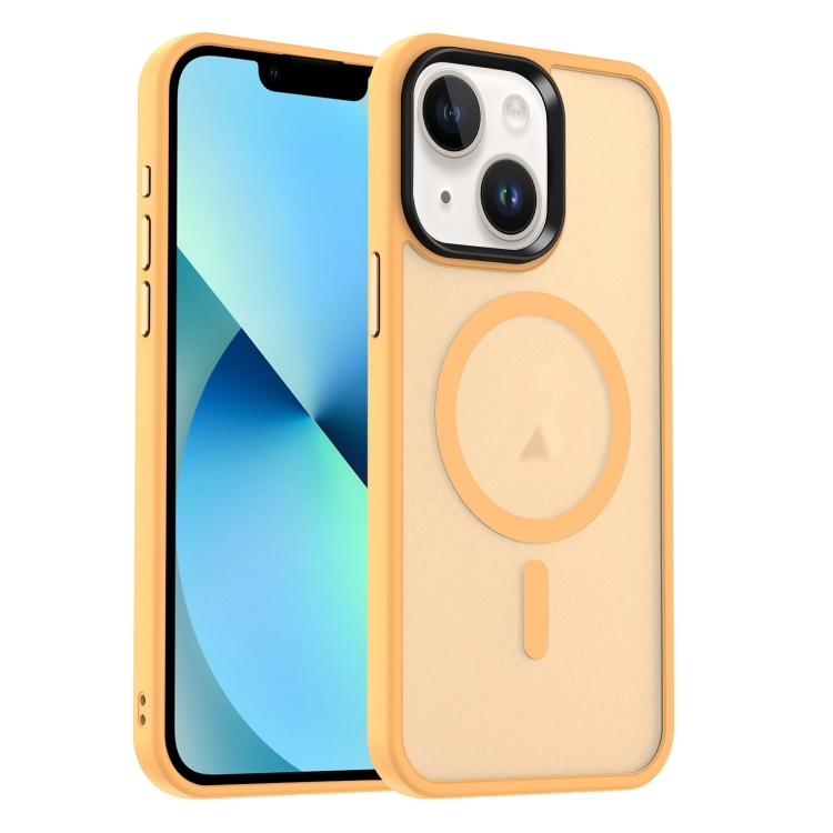 

For iPhone 13 MagSafe Magnetic Skin Feel Frosted Phone Case(Orange)
