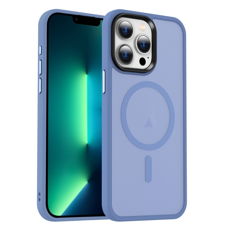 

For iPhone 13 Pro MagSafe Magnetic Skin Feel Frosted Phone Case(Light Blue)