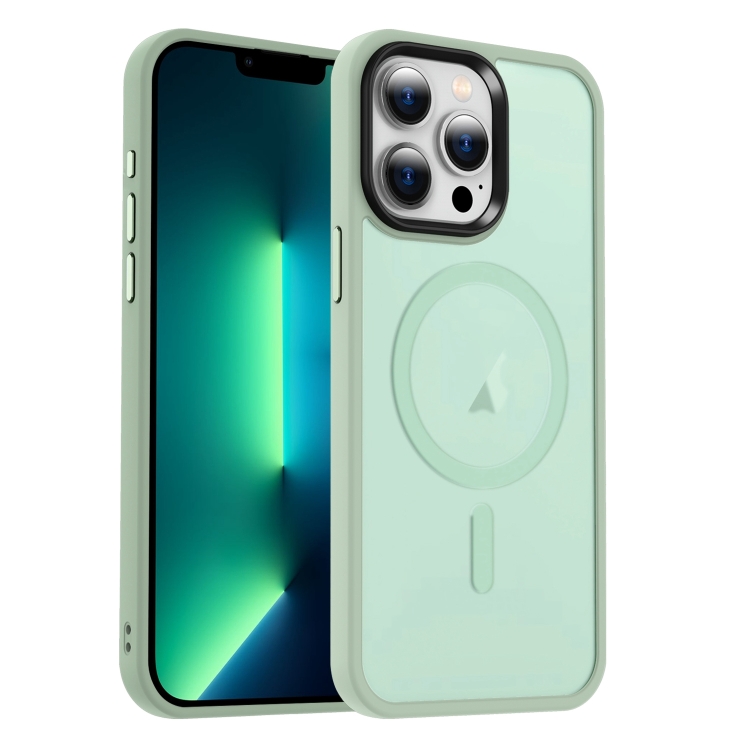 

For iPhone 13 Pro MagSafe Magnetic Skin Feel Frosted Phone Case(Light Green)