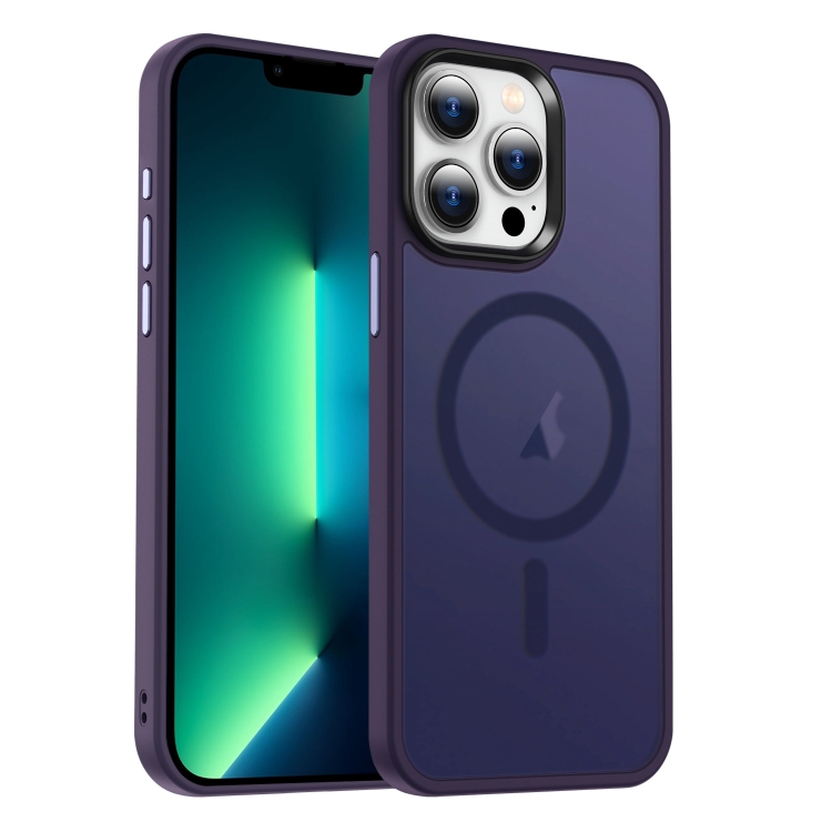 

For iPhone 13 Pro MagSafe Magnetic Skin Feel Frosted Phone Case(Dark Purple)