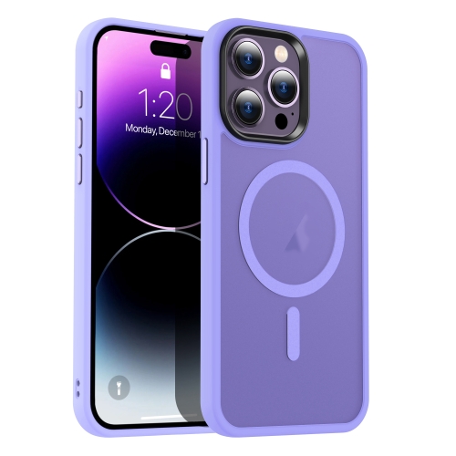 

For iPhone 14 Pro MagSafe Magnetic Skin Feel Frosted Phone Case(Light Purple)