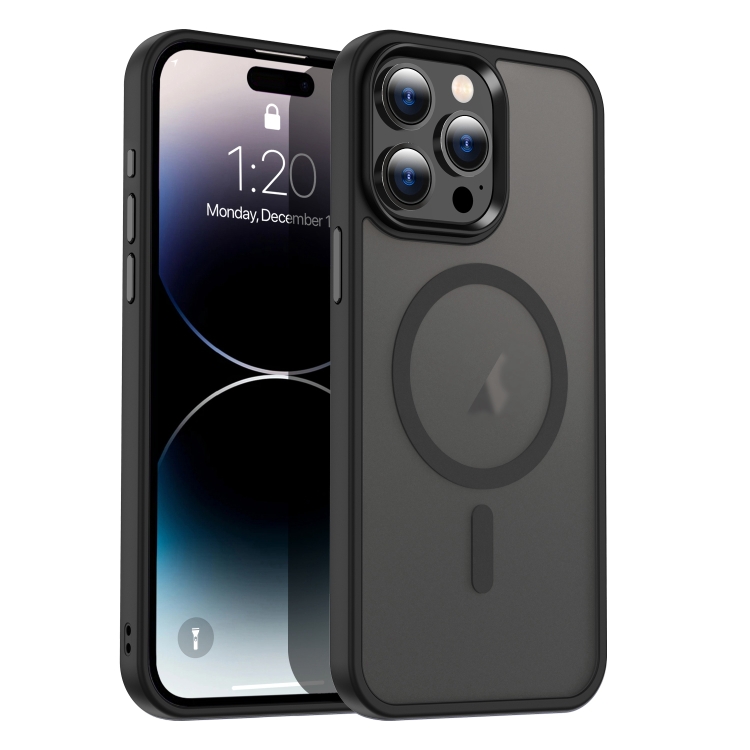 

For iPhone 14 Pro Max MagSafe Magnetic Skin Feel Frosted Phone Case(Black)