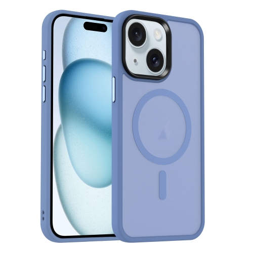 

For iPhone 15 MagSafe Magnetic Skin Feel Frosted Phone Case(Light Blue)