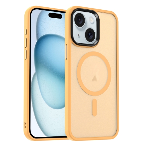 

For iPhone 15 Plus MagSafe Magnetic Skin Feel Frosted Phone Case(Orange)