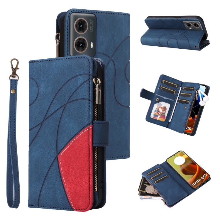 Funda Con Cuerda Para Motorola Moto G85 - TPU Suave Con Correa Ajustable Y Ranura Para Tarjetas - Color Negro