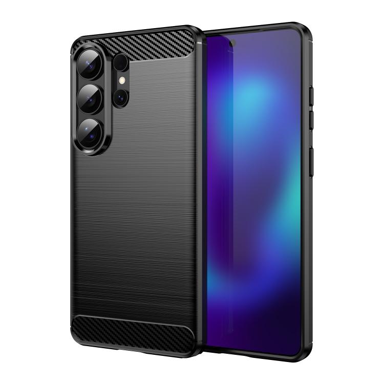 

For Samsung Galaxy S26 Ultra 5G Carbon Fiber Brushed Texture TPU Phone Case(Black)