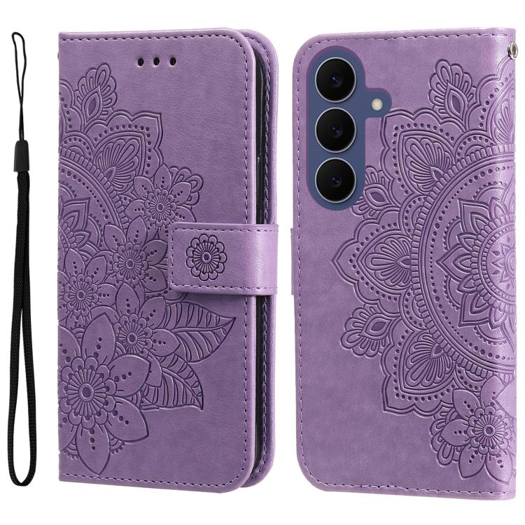 For Galaxy S26 FE 5G Seven-petal Flowers Embossing Leather Phone Case(Light Purple)