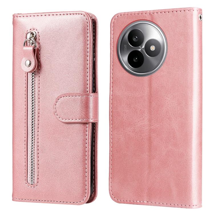 

For Redmi K80 Ultra Fashion Calf Texture Zipper Leather Phone Case(Rose Gold)