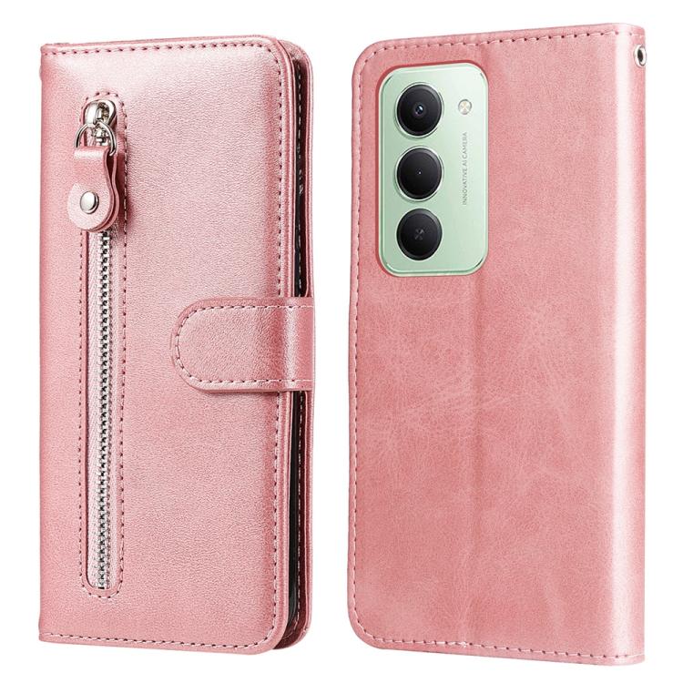 

For Redmi 15 5G Global / 15 4G SEA 169.5mm Fashion Calf Texture Zipper Leather Phone Case(Rose Gold)