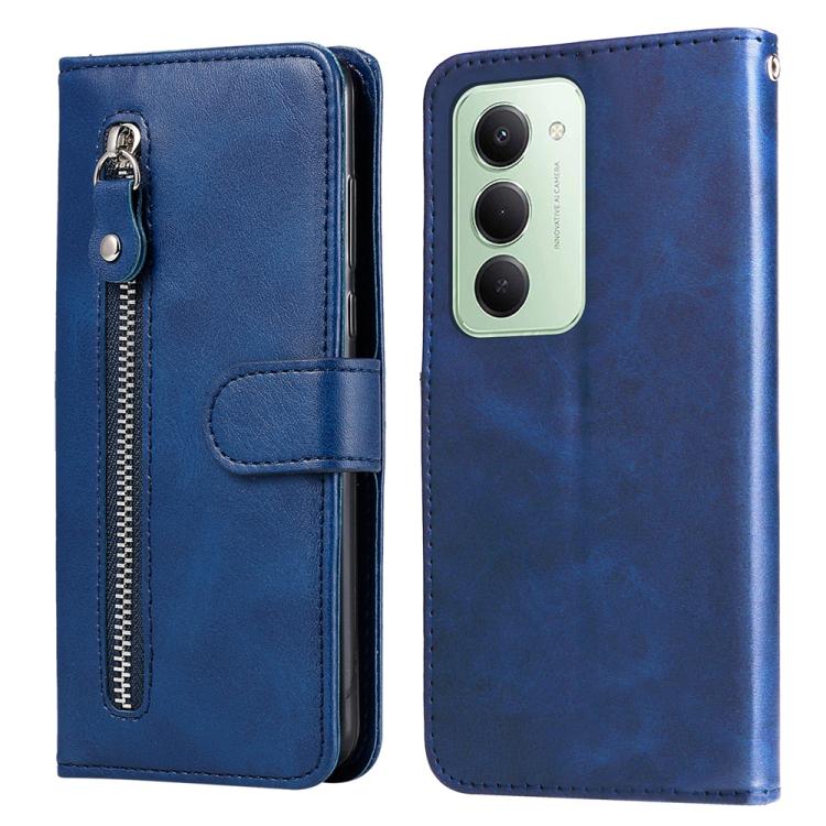 

For Redmi 15 5G Global / 15 4G SEA 169.5mm Fashion Calf Texture Zipper Leather Phone Case(Blue)