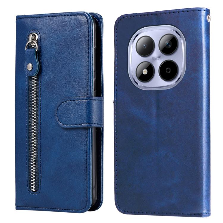

For Redmi Note 15 Pro 5G Global 163.6mm Fashion Calf Texture Zipper Leather Phone Case(Blue)