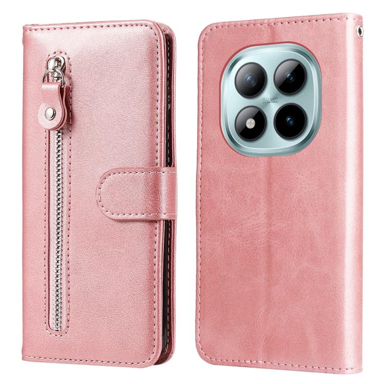 

For Redmi Note 15 Pro+ 5G Global 163.3mm Fashion Calf Texture Zipper Leather Phone Case(Rose Gold)