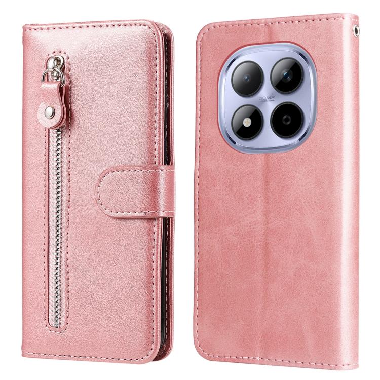

For Redmi Note 15 Pro 4G Global 163.2mm Fashion Calf Texture Zipper Leather Phone Case(Rose Gold)