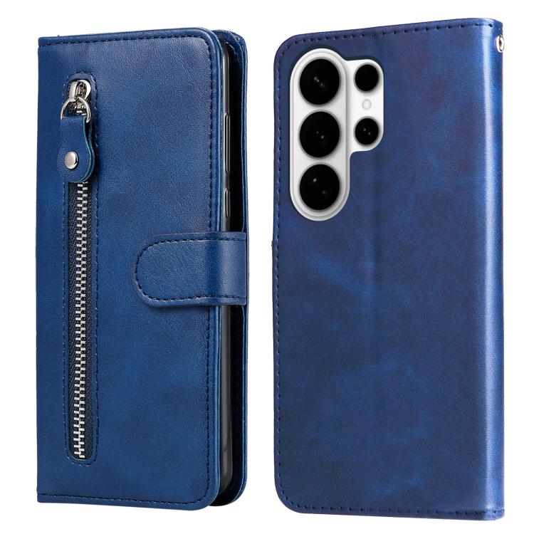 

For Samsung Galaxy S26 Ultra 5G Fashion Calf Texture Zipper Leather Phone Case(Blue)