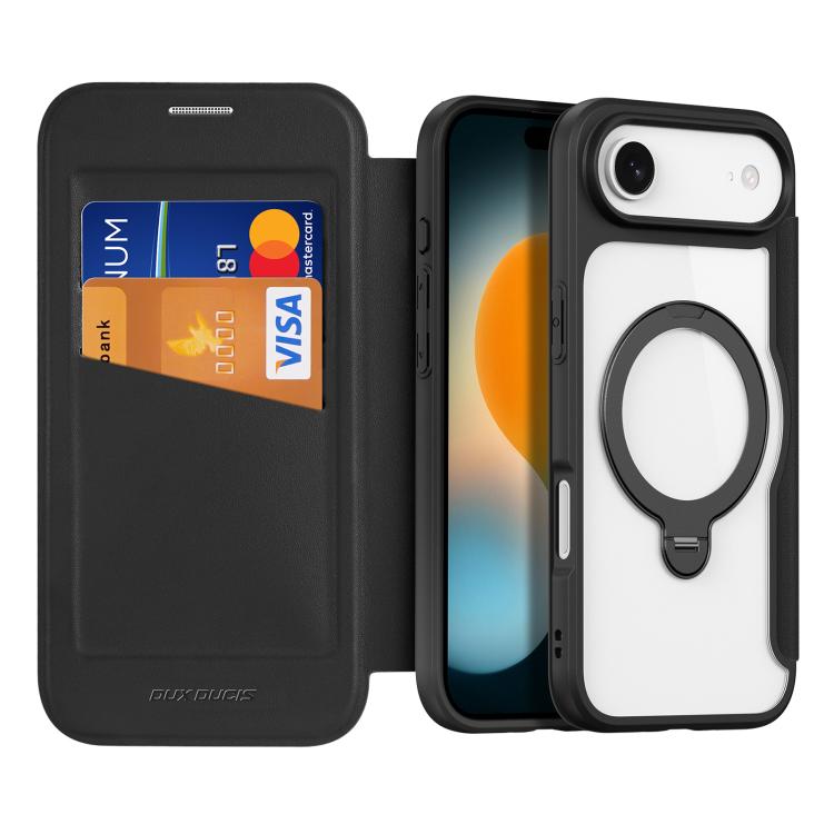 

For iPhone Air DUX DUCIS Skin X Pro Series MagSafe Ring Holder Leather Phone Case(Black)