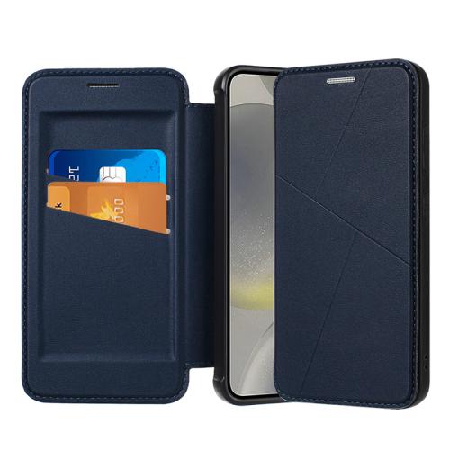 

For Samsung Galaxy S25+ 5G Magnetic Armor Series RFID Card Slots Leather Phone Case(Blue)