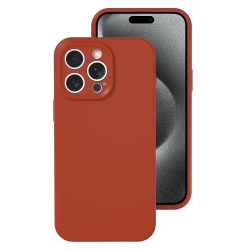 

For iPhone 15 Pro Max Precise Hole Liquid Silicone Jelly Color Full Coverage Phone Case(Caramel Brown)
