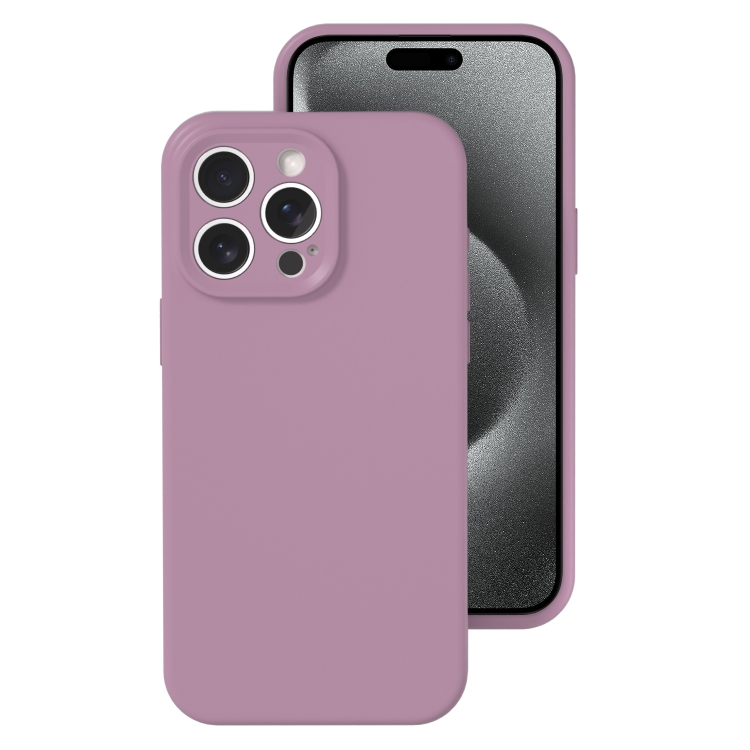 

For iPhone 15 Pro Max Precise Hole Liquid Silicone Jelly Color Full Coverage Phone Case(Blackcurrant Color)