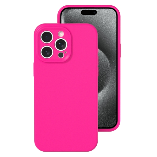 

For iPhone 15 Pro Max Precise Hole Liquid Silicone Jelly Color Full Coverage Phone Case(Brilliant Pink)