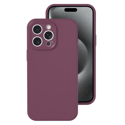 

For iPhone 15 Pro Precise Hole Liquid Silicone Jelly Color Full Coverage Phone Case(Plum Colored)