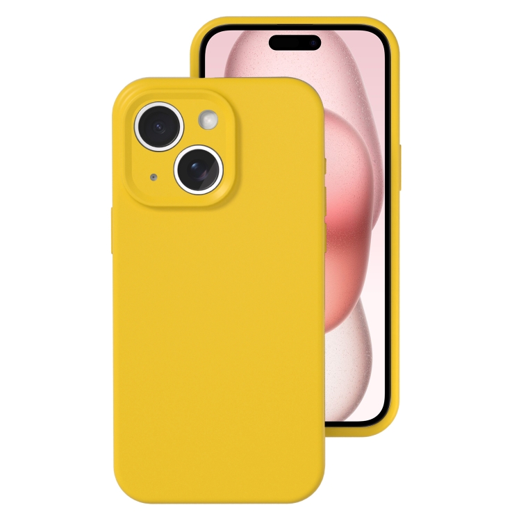 

For iPhone 15 Plus Precise Hole Liquid Silicone Jelly Color Full Coverage Phone Case(Sunflower Color)