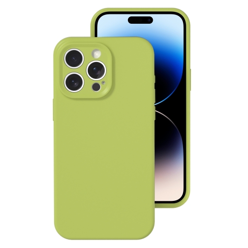 

For iPhone 14 Pro Precise Hole Liquid Silicone Jelly Color Full Coverage Phone Case(Willow Green)