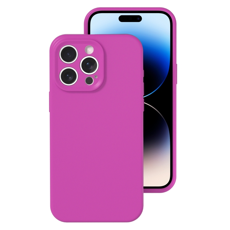 

For iPhone 14 Pro Precise Hole Liquid Silicone Jelly Color Full Coverage Phone Case(Dragon Fruit Color)
