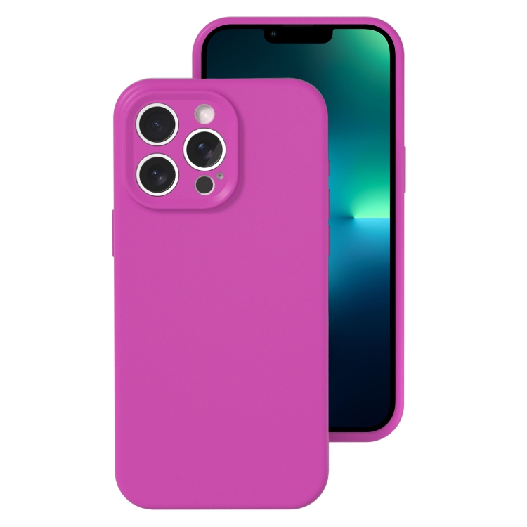 

For iPhone 13 Pro Precise Hole Liquid Silicone Jelly Color Full Coverage Phone Case(Dragon Fruit Color)