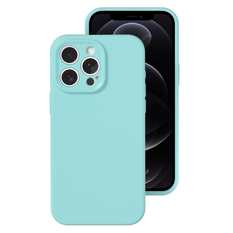 

For iPhone 12 Pro Precise Hole Liquid Silicone Jelly Color Full Coverage Phone Case(Glacier Blue)
