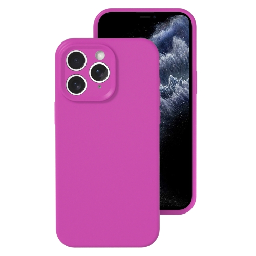 

For iPhone 11 Pro Max Precise Hole Liquid Silicone Jelly Color Full Coverage Phone Case(Dragon Fruit Color)