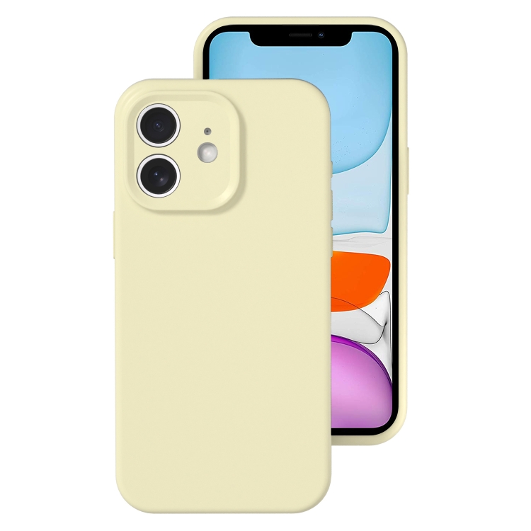 

For iPhone 11 Precise Hole Liquid Silicone Jelly Color Full Coverage Phone Case(Milk Yellow)