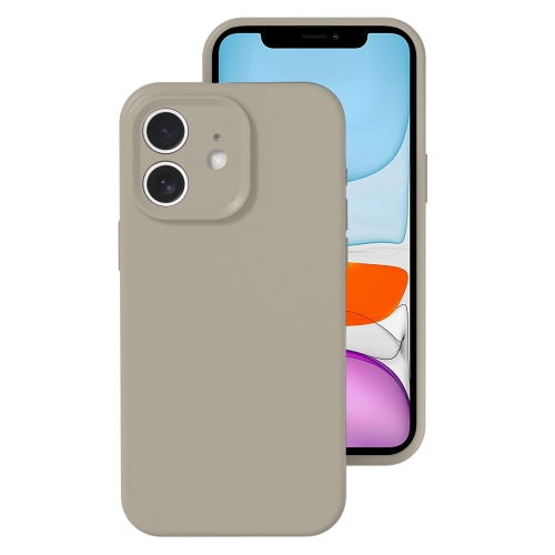 

For iPhone 11 Precise Hole Liquid Silicone Jelly Color Full Coverage Phone Case(Rock Gray)