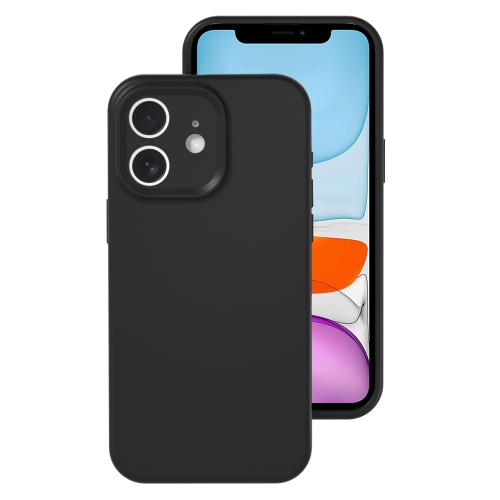 

For iPhone 11 Precise Hole Liquid Silicone Jelly Color Full Coverage Phone Case(Black)